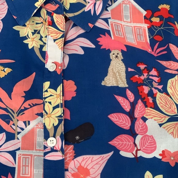 J. McLaughlin Along the Coast Lois Blouse Golden Retriever Doodle Dogs Small - Picture 4 of 12